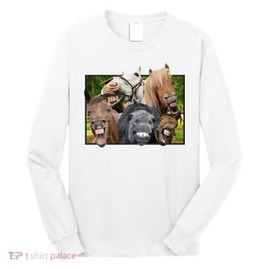 Horses Selfie Funny Long Sleeve Shirt