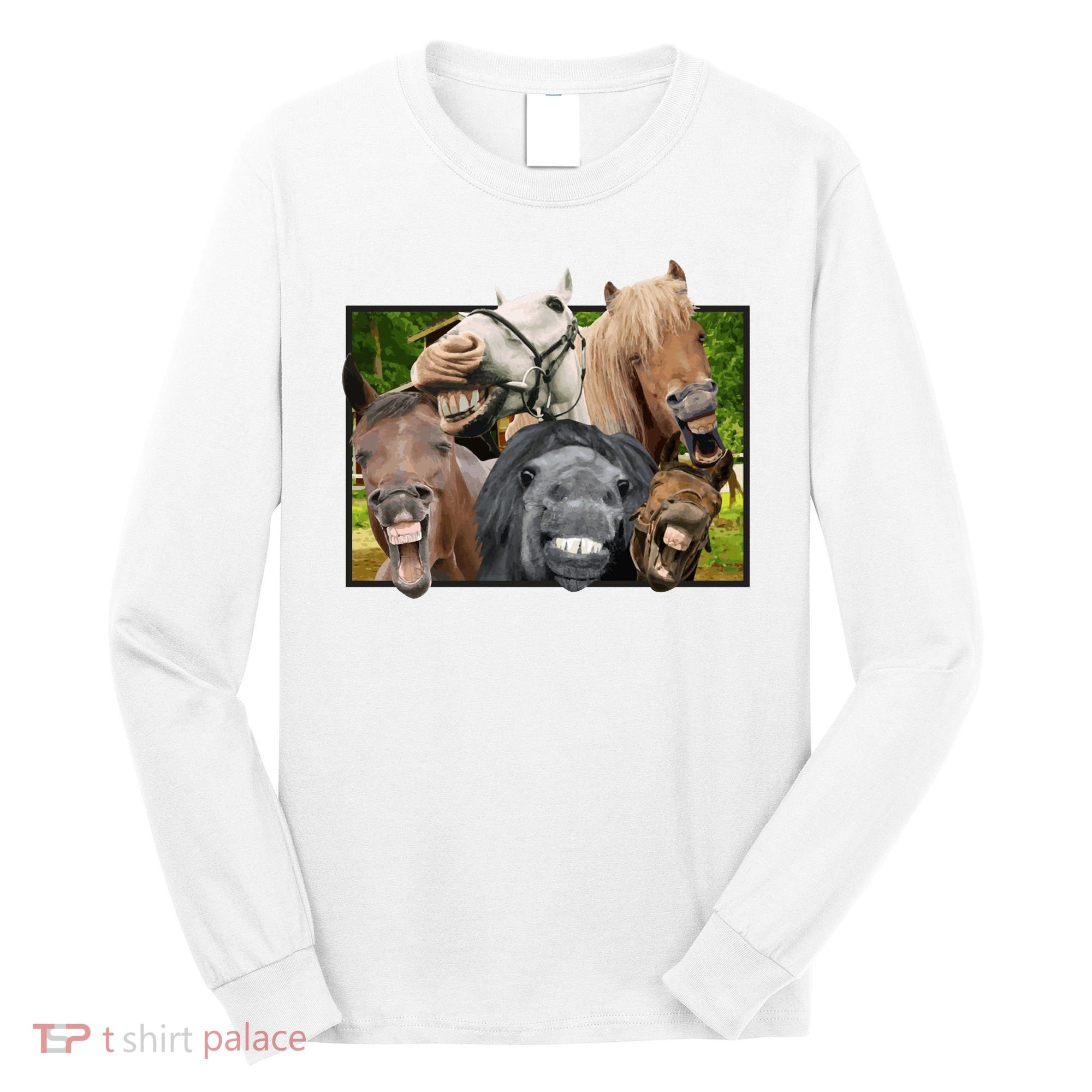 Horses Selfie Funny Long Sleeve Shirt