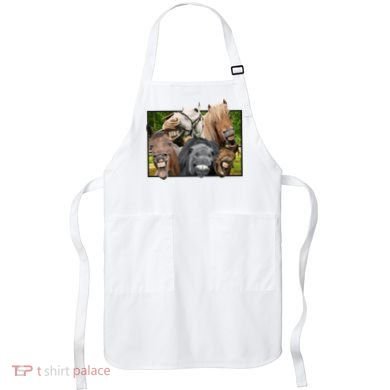 Horses Selfie Funny Apron