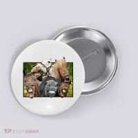 Horses Selfie Funny Button thumb 0