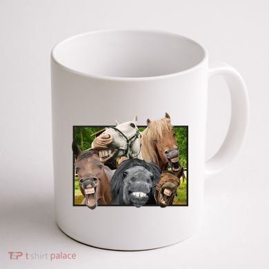 Horses Selfie Funny Coffee Mug back