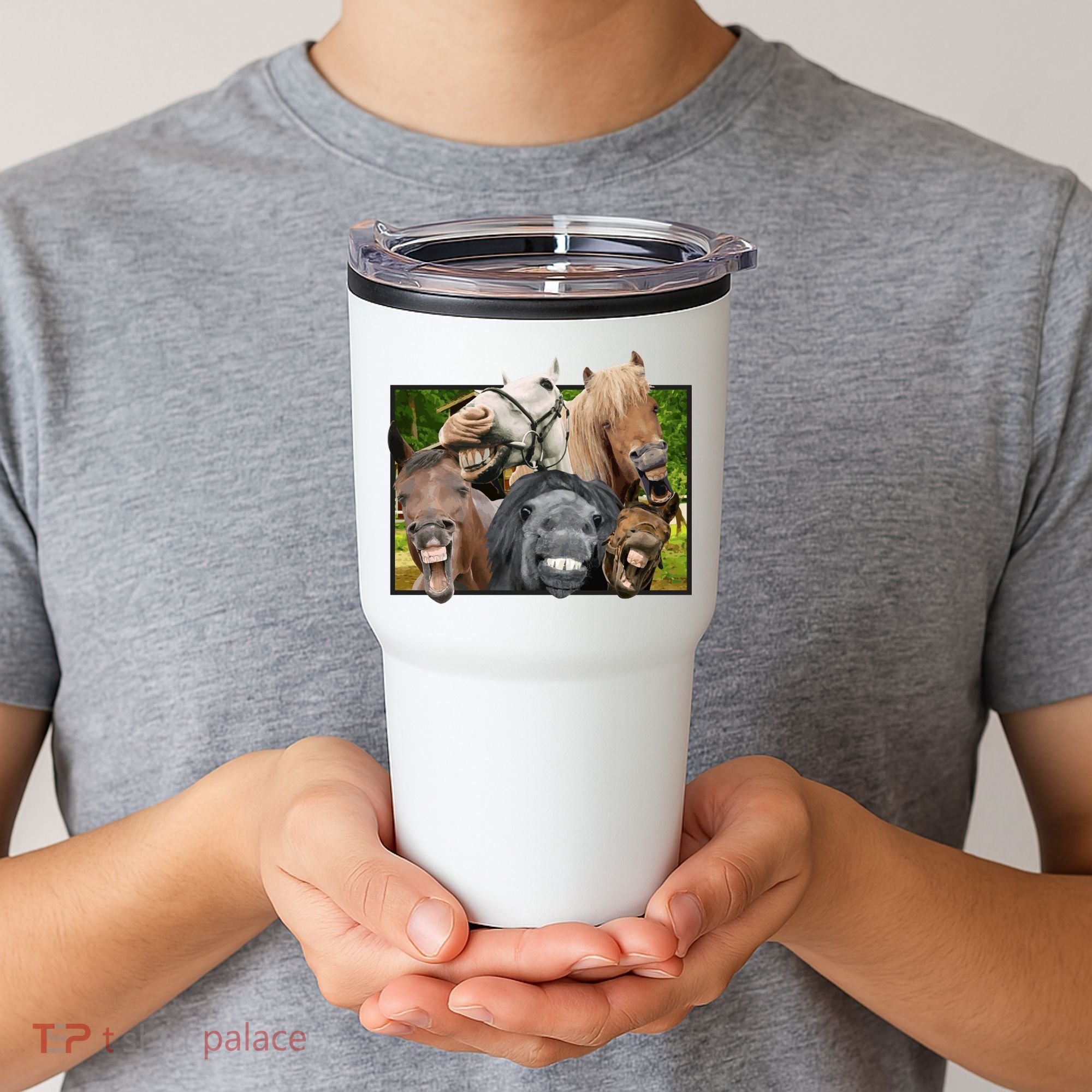 Horses Selfie Funny Tumbler