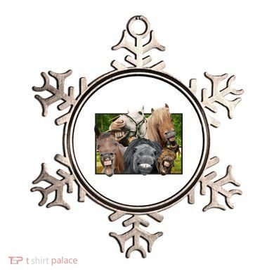 Horses Selfie Funny Ornament