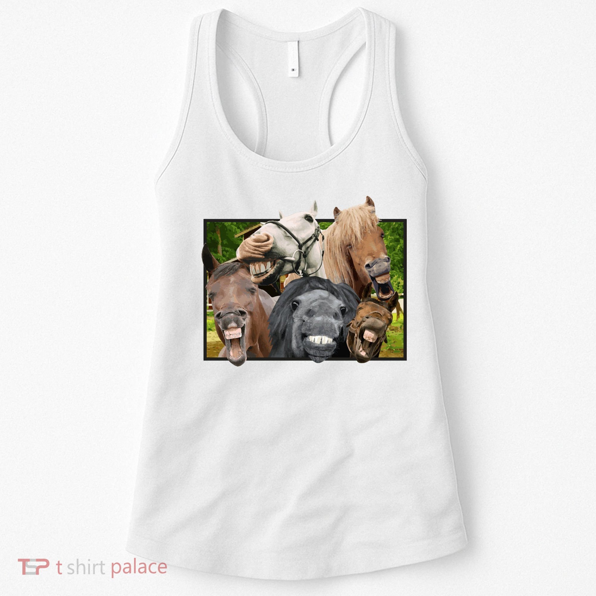Horses Selfie Funny Women's Tank Top