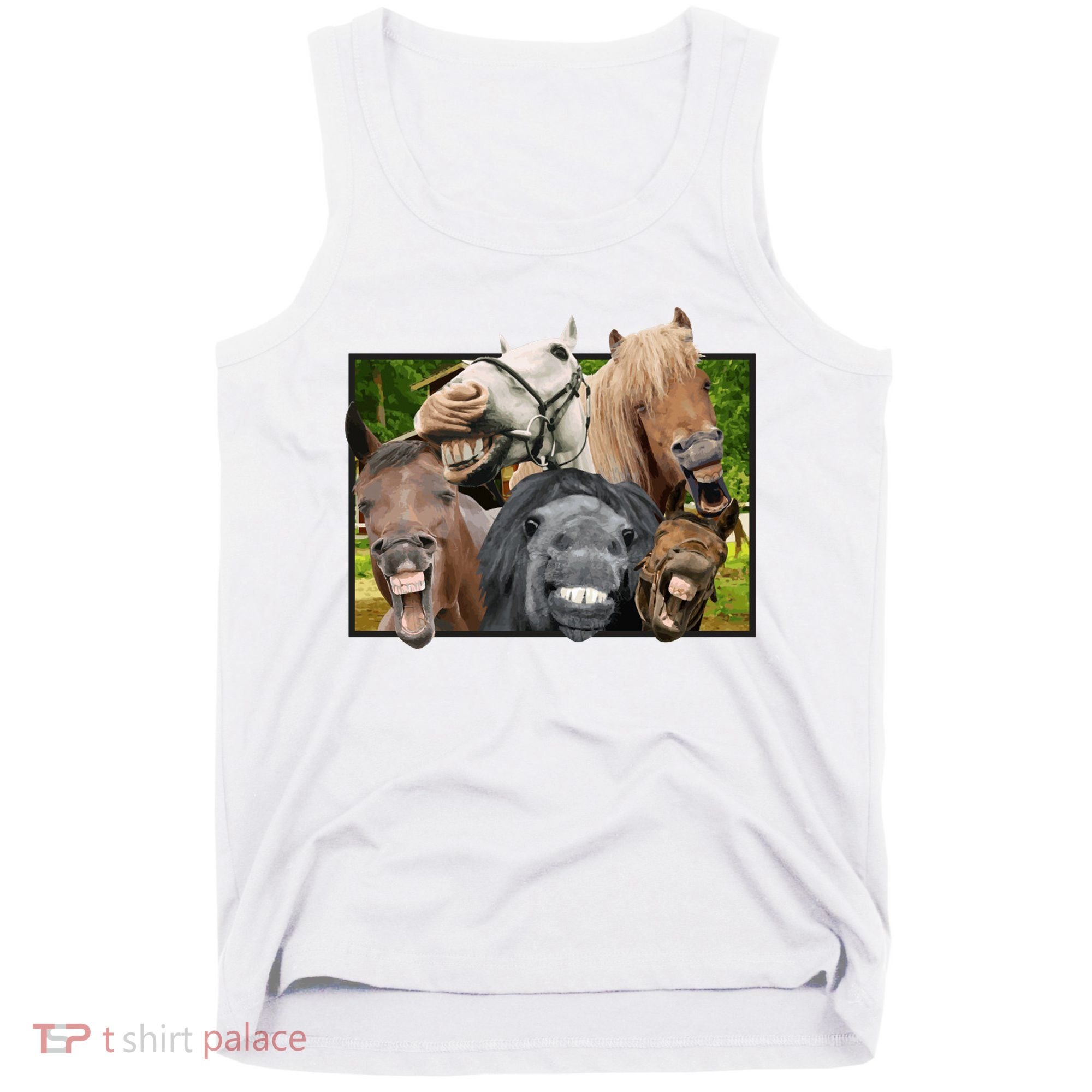 Horses Selfie Funny Tank Top