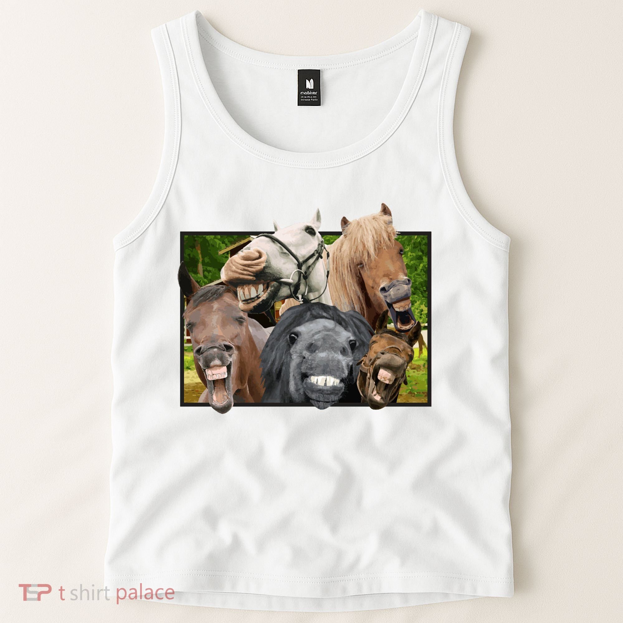Horses Selfie Funny Tank Top