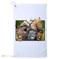 Horses Selfie Funny Golf Towel thumb 0