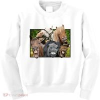 Horses Selfie Funny Kids Sweatshirt thumb 0