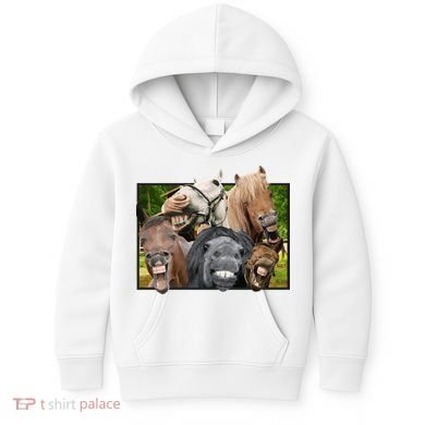 Horses Selfie Funny Kids Hoodie