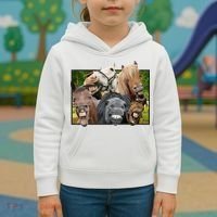 Horses Selfie Funny Kids Hoodie thumb 3
