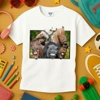 Horses Selfie Funny Kids T-Shirt thumb 3