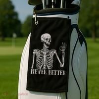 Halloween S For Women Never Better Skeleton Funny Skull Golf Towel thumb 2