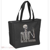 Halloween S For Women Never Better Skeleton Funny Skull Tote Bag thumb 2