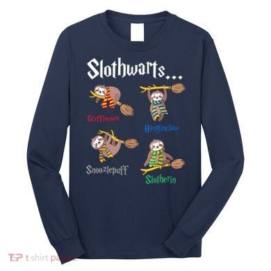 Harry Slothwarts Funny Birthday Gift Sloth Long Sleeve Shirt