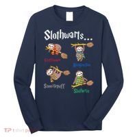 Harry Slothwarts Funny Birthday Gift Sloth Long Sleeve Shirt thumb 0