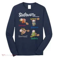 Harry Slothwarts Funny Birthday Gift Sloth Long Sleeve Shirt thumb 0