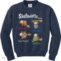 Harry Slothwarts Funny Birthday Gift Sloth Kids Sweatshirt thumb 0