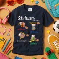 Harry Slothwarts Funny Birthday Gift Sloth Kids T-Shirt thumb 3