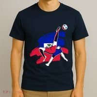 Haiti Soccer Fans Jersey Pride Proud Haitian Football Lovers T-Shirt thumb 3