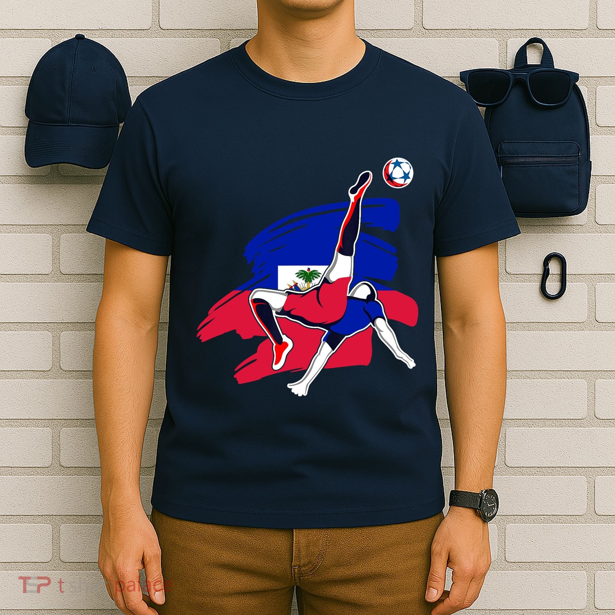 Haiti Soccer Fans Jersey Pride Proud Haitian Football Lovers T-Shirt
