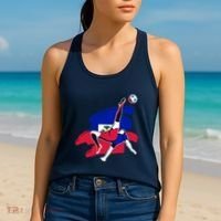 Haiti Soccer Fans Jersey Pride Proud Haitian Football Lovers Women's Tank Top thumb 2
