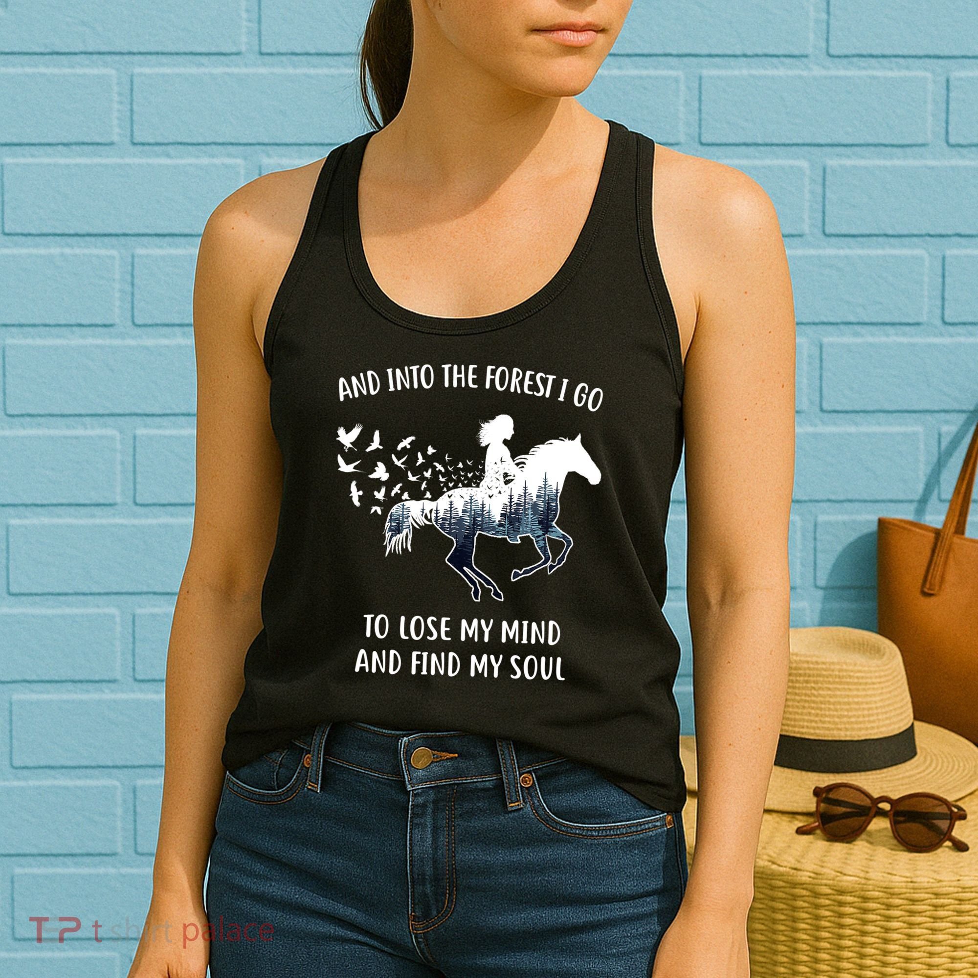 Horse Shirts For Women: Into The Forest I Go Horse Riding TShirt Women's Tank Top