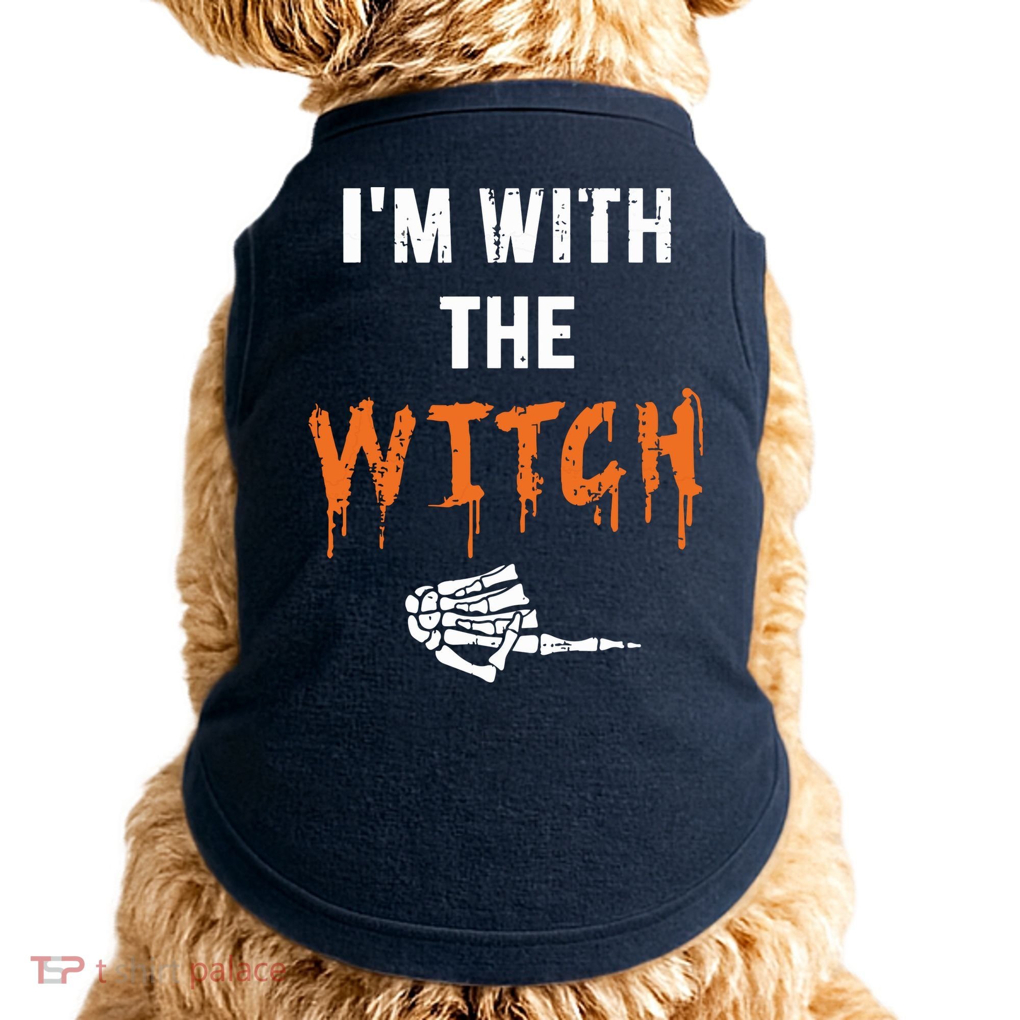 Halloween Shirt For Husbands I'm With The Witch She Be Crazy Doggie Tank