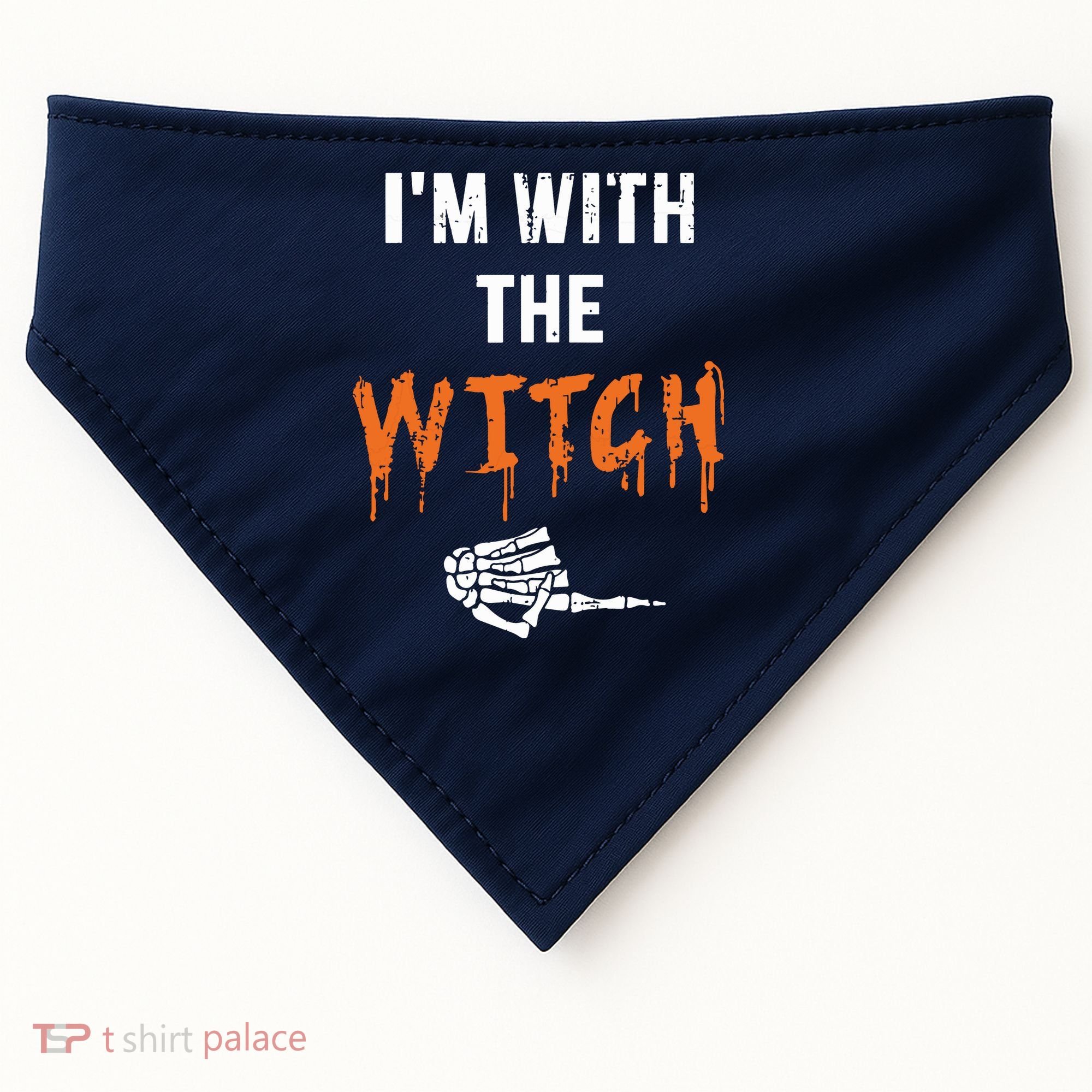 Halloween Shirt For Husbands I'm With The Witch She Be Crazy USA-Made Doggie Bandana