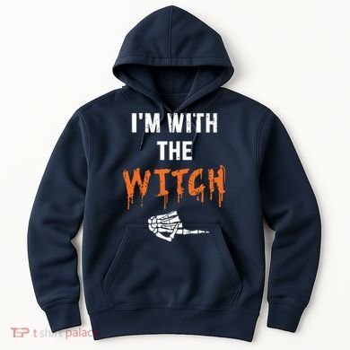 Halloween Shirt For Husbands I'm With The Witch She Be Crazy Hoodie