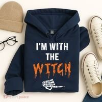 Halloween Shirt For Husbands I'm With The Witch She Be Crazy Hoodie thumb 4