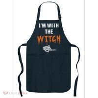 Halloween Shirt For Husbands I'm With The Witch She Be Crazy Apron thumb 0