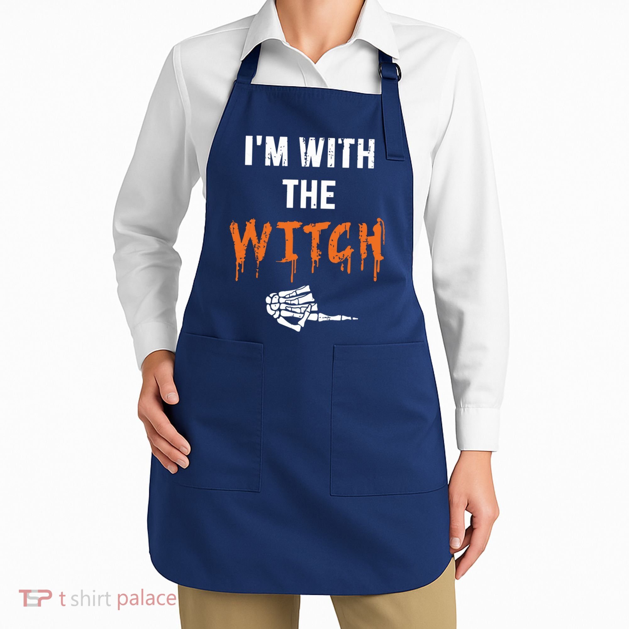 Halloween Shirt For Husbands I'm With The Witch She Be Crazy Apron