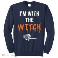 Halloween Shirt For Husbands I'm With The Witch She Be Crazy Sweatshirt thumb 0
