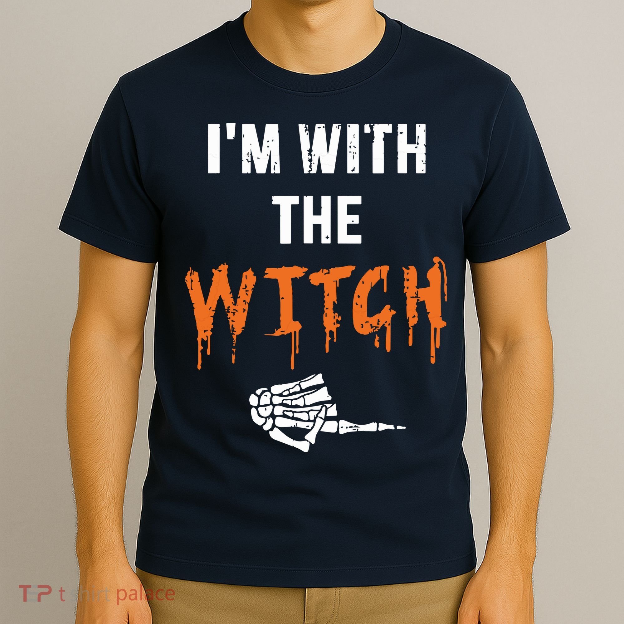 Halloween Shirt For Husbands I'm With The Witch She Be Crazy T-Shirt