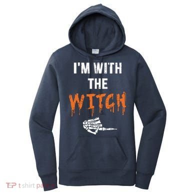 Halloween Shirt For Husbands I'm With The Witch She Be Crazy Women's Hoodie