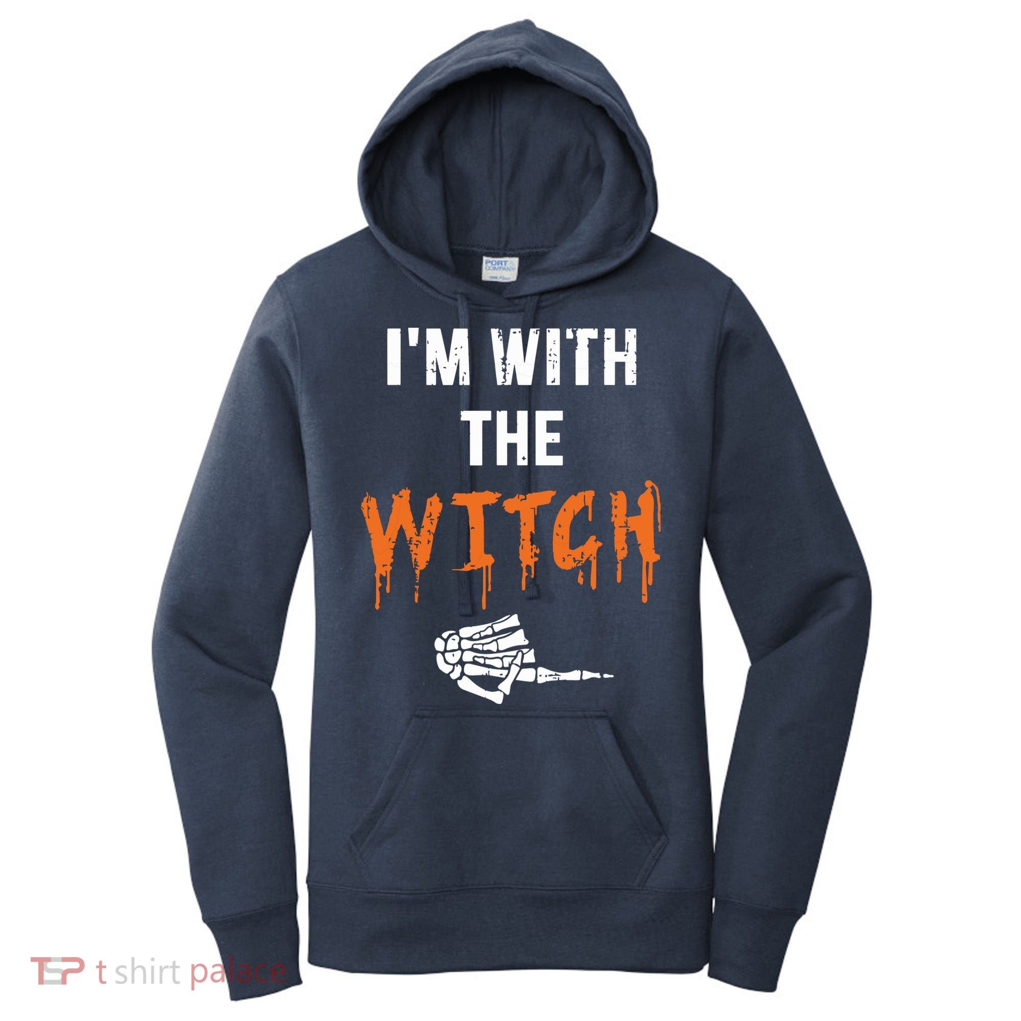 Halloween Shirt For Husbands I'm With The Witch She Be Crazy Women's Hoodie
