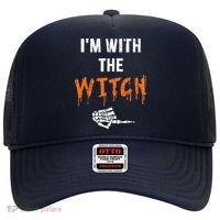 Halloween Shirt For Husbands I'm With The Witch She Be Crazy Hat thumb 0