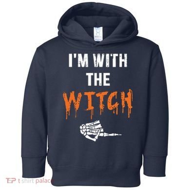 Halloween Shirt For Husbands I'm With The Witch She Be Crazy Toddler Hoodie