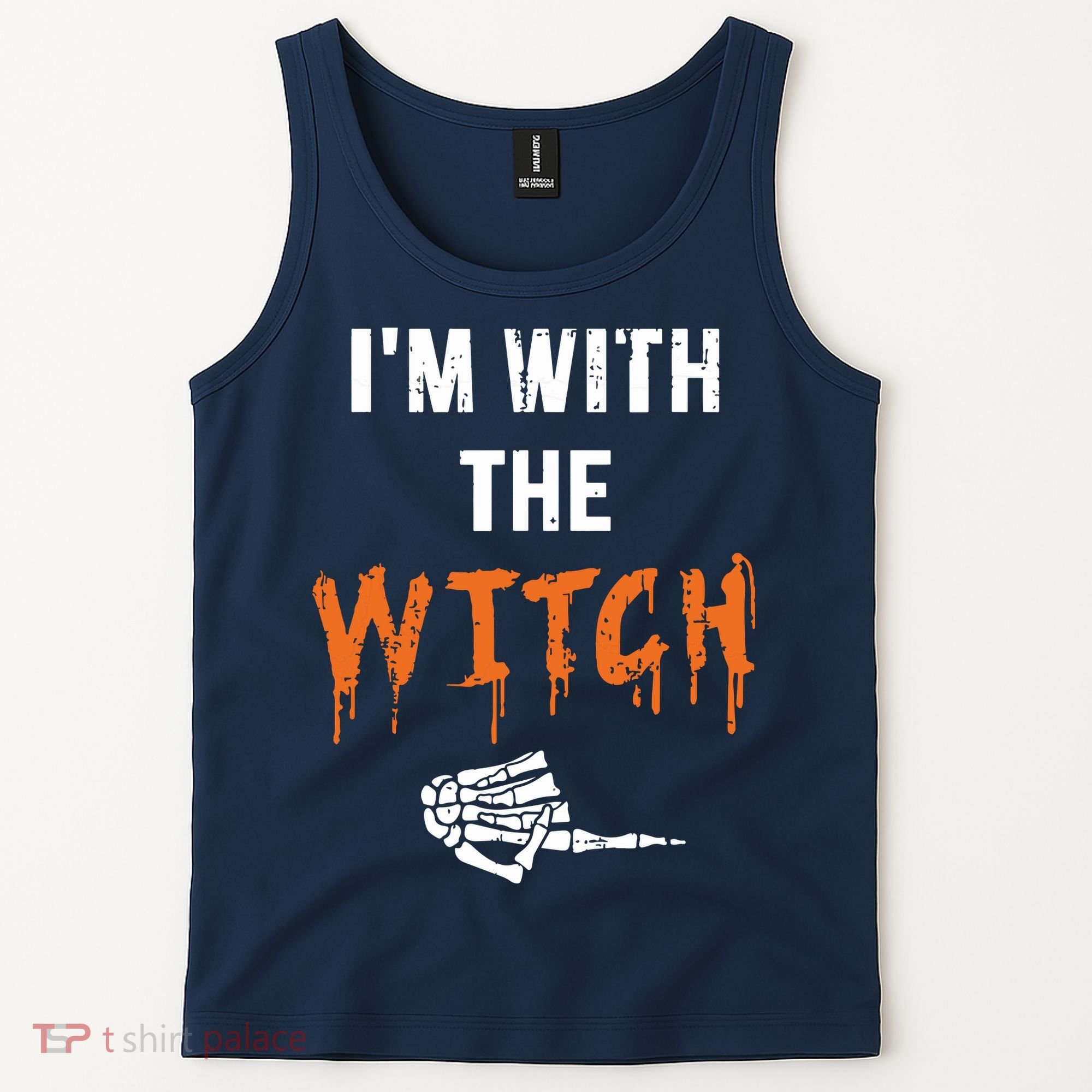 Halloween Shirt For Husbands I'm With The Witch She Be Crazy Tank Top