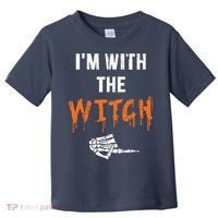 Halloween Shirt For Husbands I'm With The Witch She Be Crazy Toddler T-Shirt thumb 0