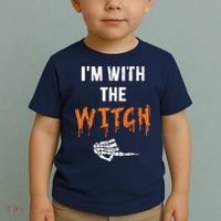 Halloween Shirt For Husbands I'm With The Witch She Be Crazy Toddler T-Shirt thumb 2