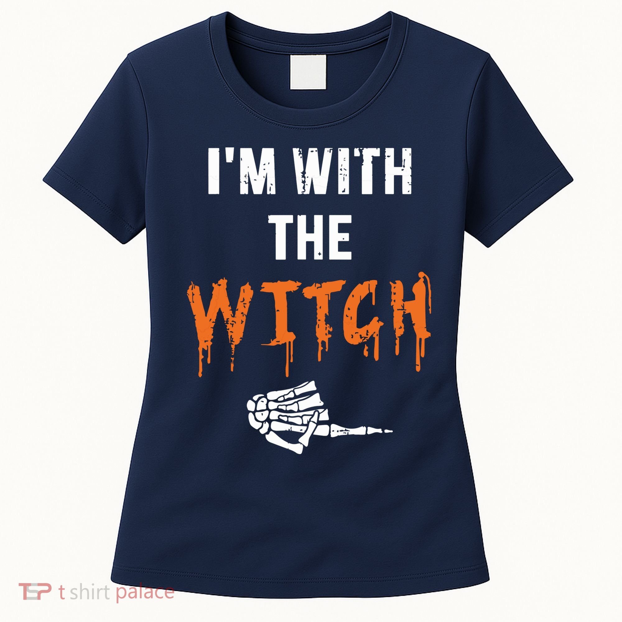 Halloween Shirt For Husbands I'm With The Witch She Be Crazy Women's T-Shirt