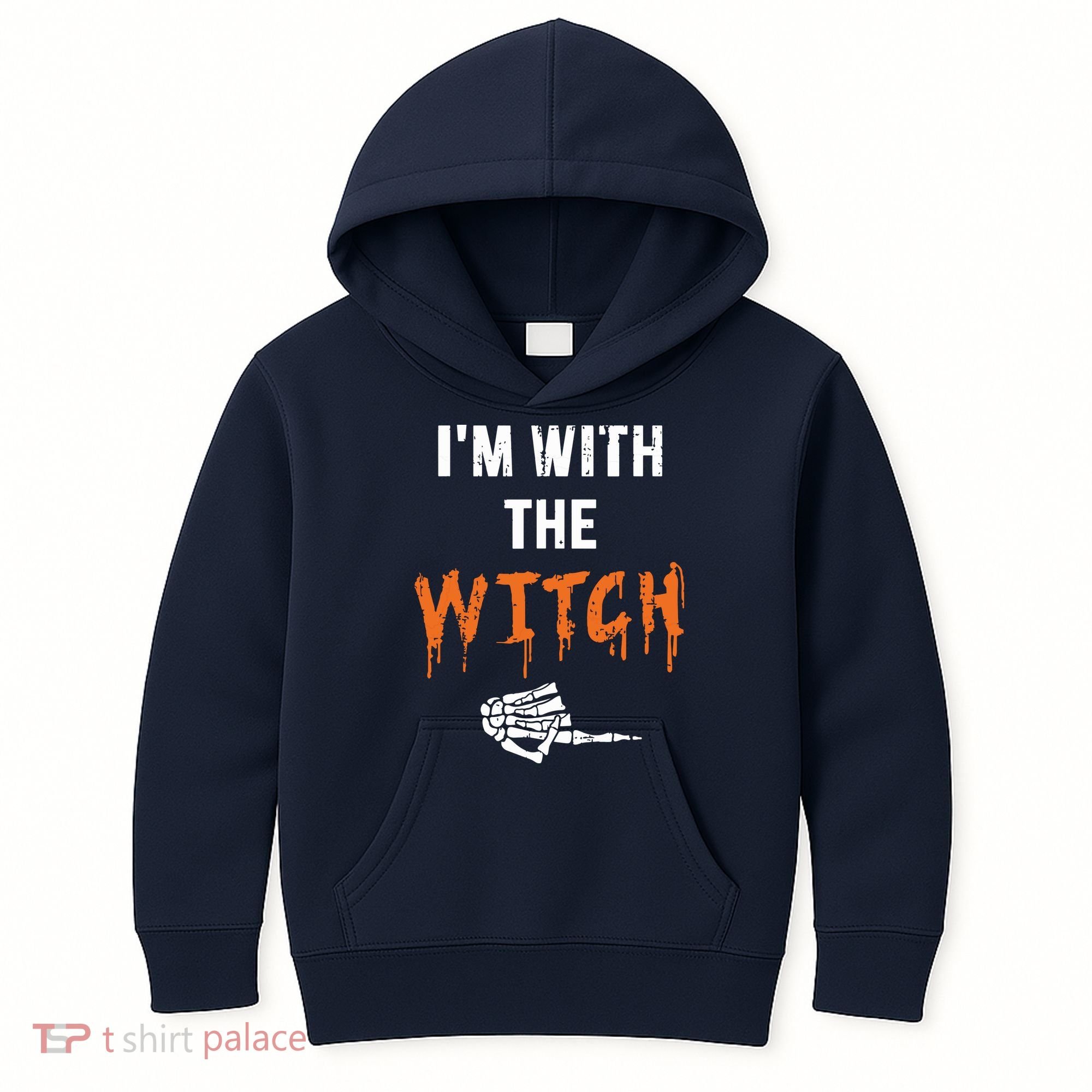 Halloween Shirt For Husbands I'm With The Witch She Be Crazy Kids Hoodie