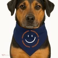 Happiness Smiley Face Be Happy Inspirational USA-Made Doggie Bandana thumb 1