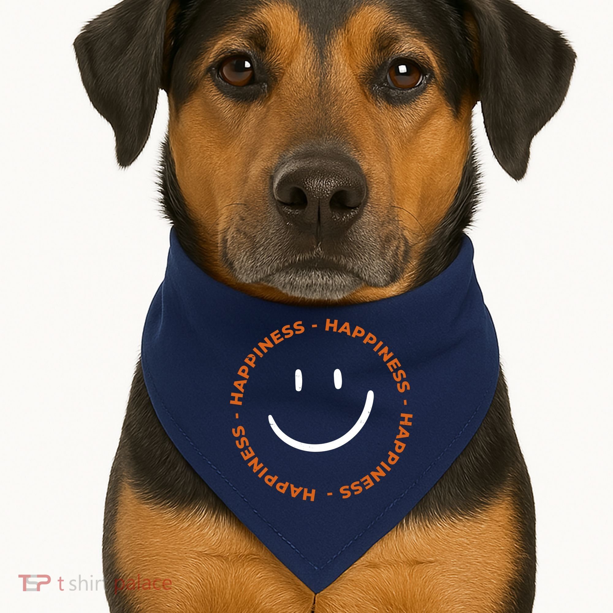 Happiness Smiley Face Be Happy Inspirational USA-Made Doggie Bandana