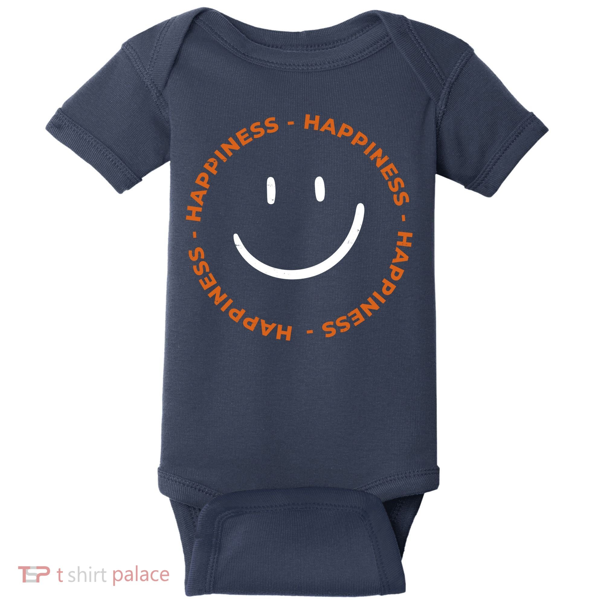 Happiness Smiley Face Be Happy Inspirational Baby Bodysuit