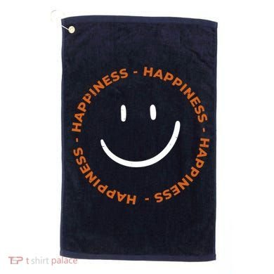 Happiness Smiley Face Be Happy Inspirational Golf Towel