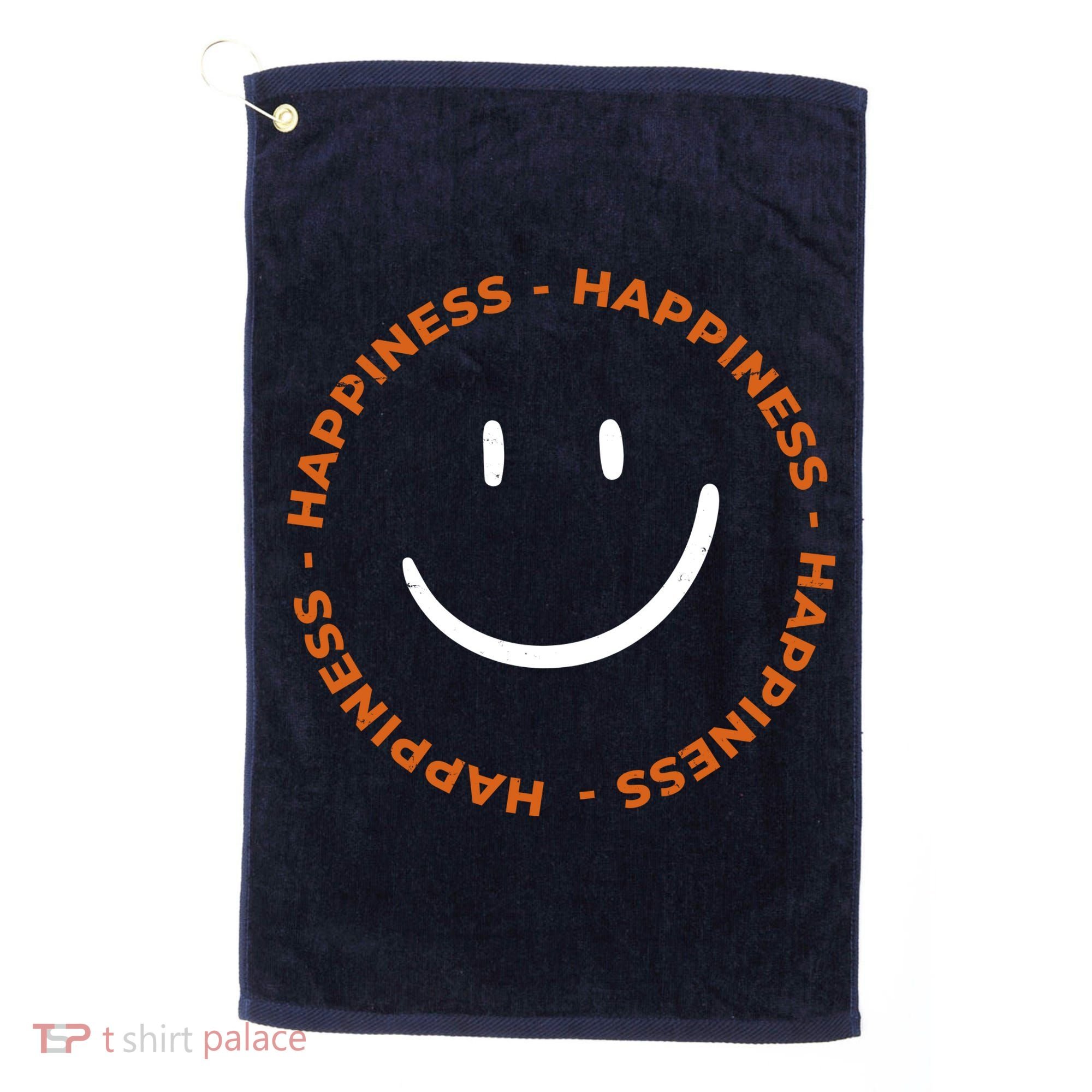 Happiness Smiley Face Be Happy Inspirational Golf Towel