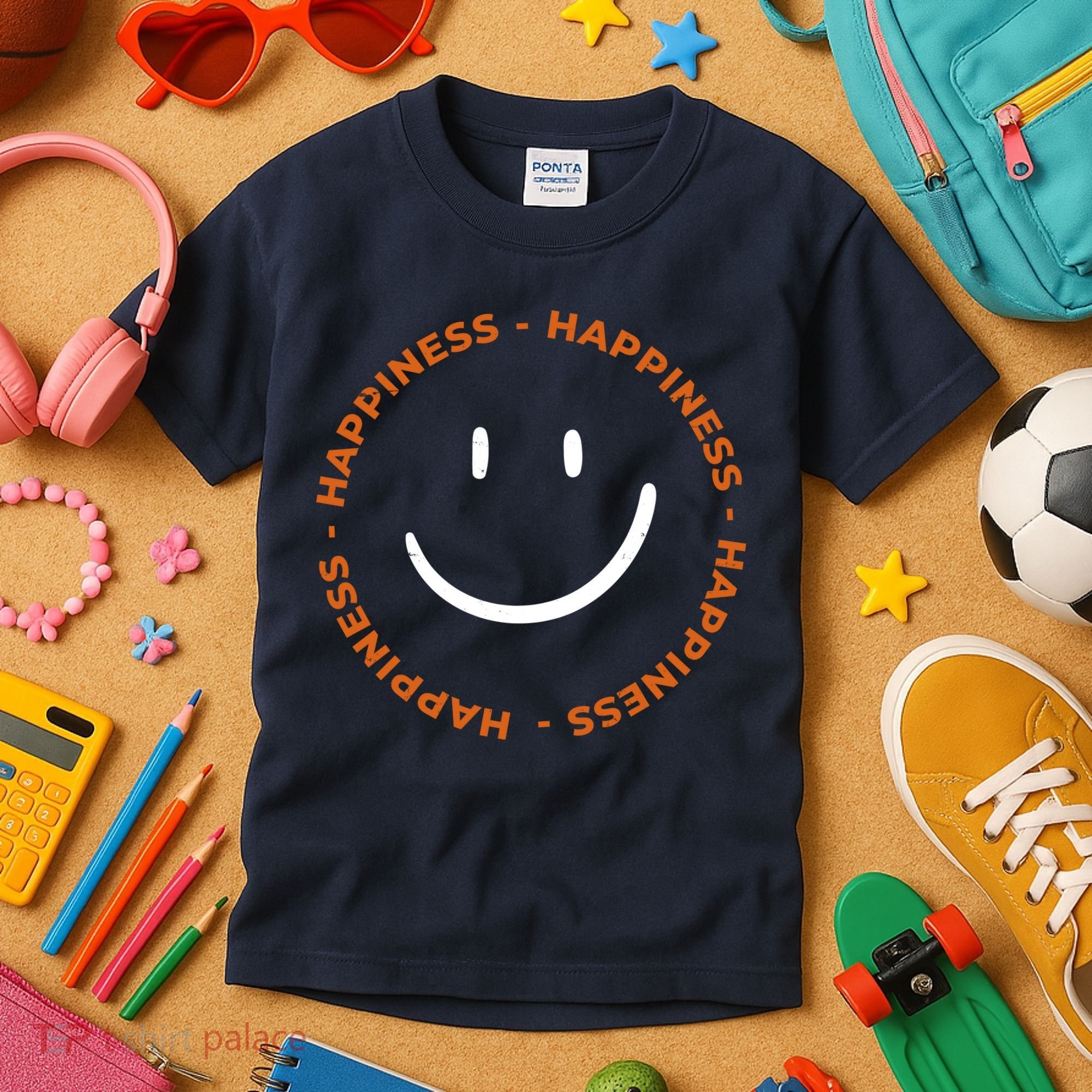 Happiness Smiley Face Be Happy Inspirational Kids T-Shirt