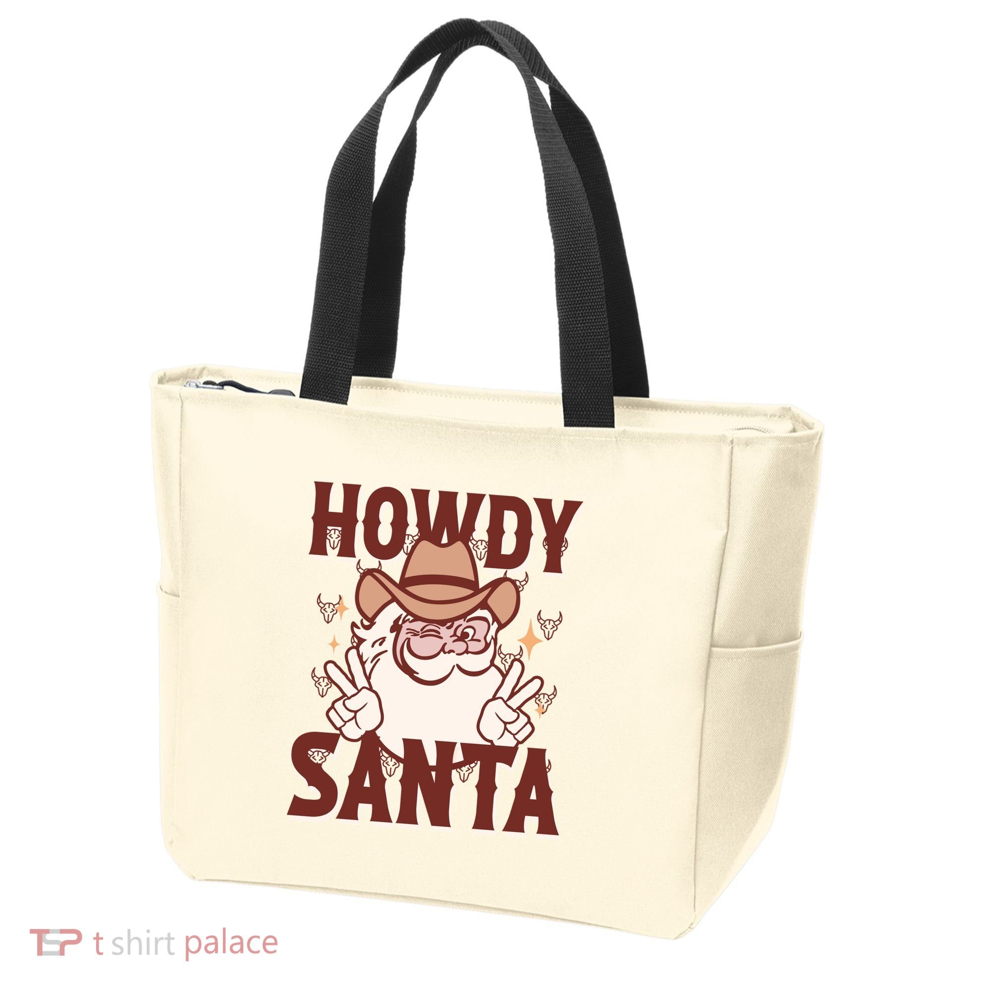 Howdy Santa Funny Christmas Holiday Tote Bag